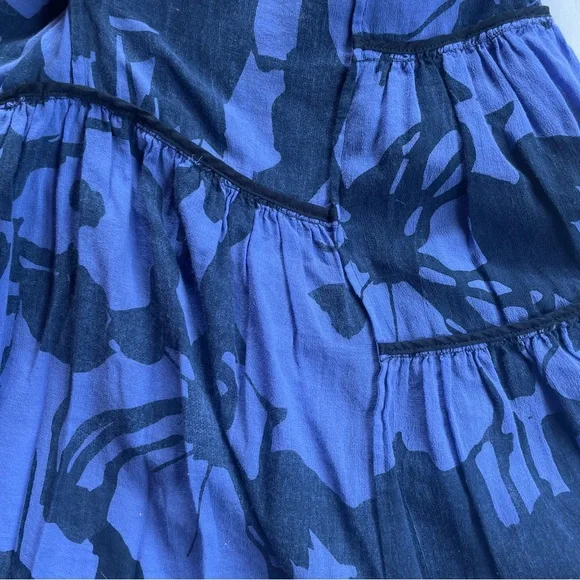 Rare 90s-00s New Man Blue Floral Cotton Mini Skirt - Sz 38F - Picture 8 of 13